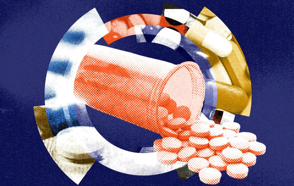 This illustration shows pharmaceuticals.