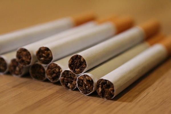 Cigarettes spread out on a table